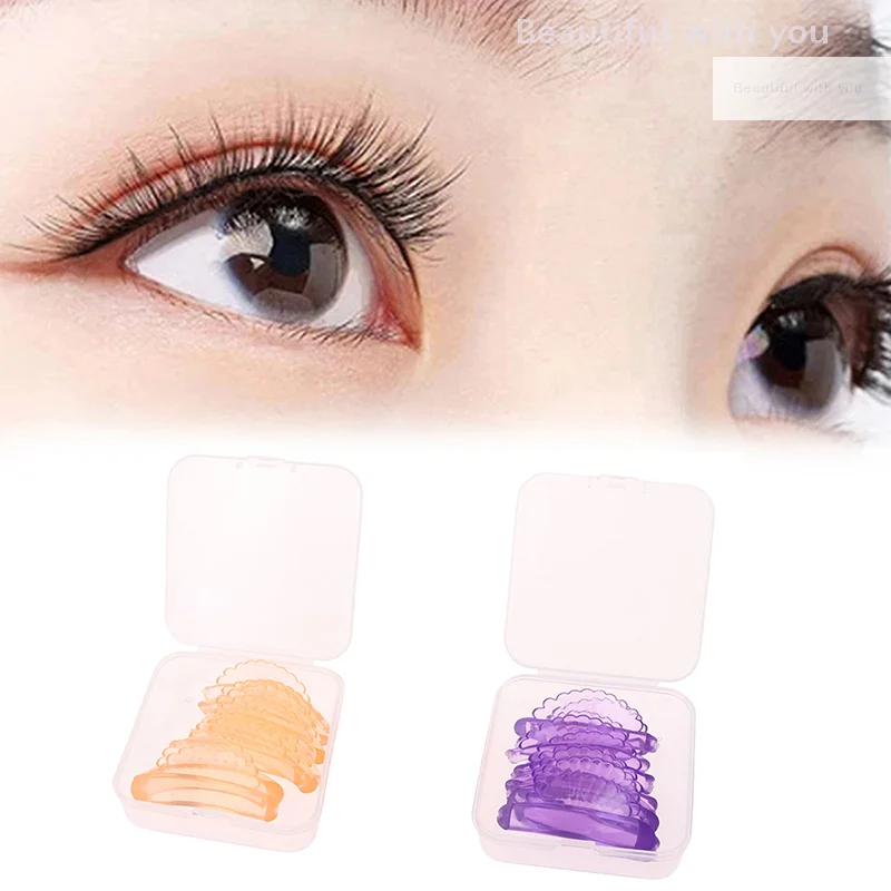 แผ่นดัดขนตาซิลิโคนแบบ C Curl 5 คู่ ใหม่ แผ่นดัดขนตาแบบมีกาว ช่วยยกขนตา 3 มิติ อุปกรณ์ดัดขนตา เครื่องมือแต่งหน้า