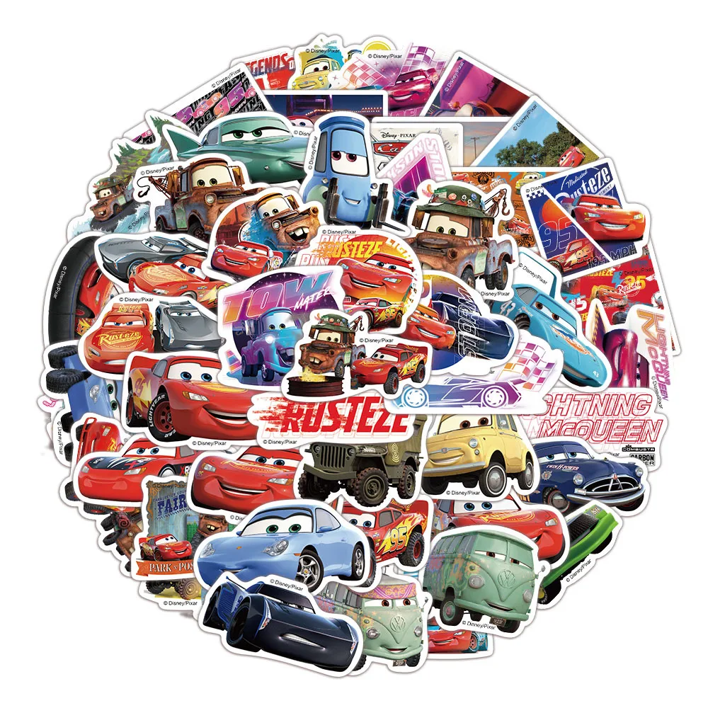 

50pcs Creative Cars Cartoon Graffiti Stickers Waterproof Diy Decals For Laptop Phone Ipad Water Bottle Notebook Luggage Decor