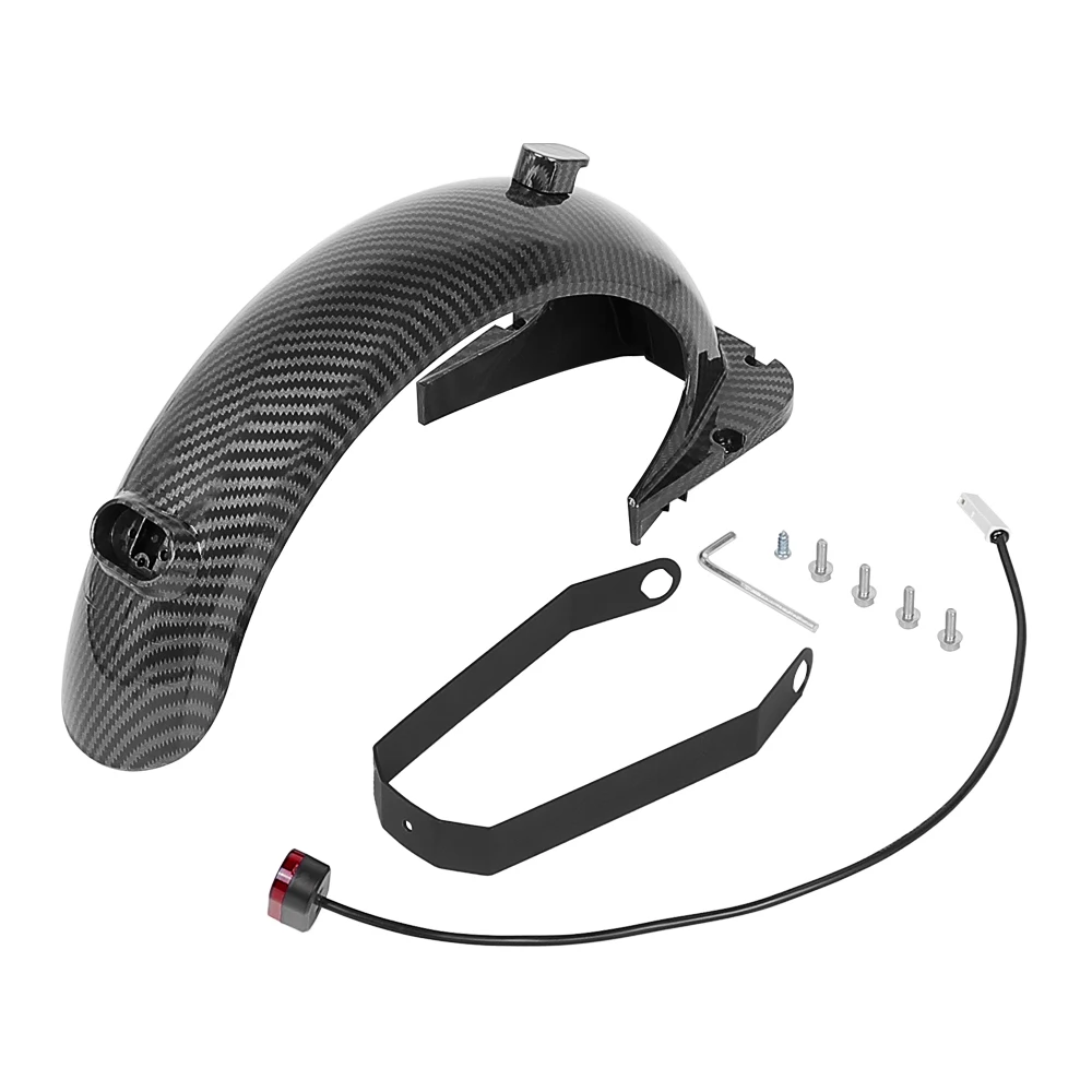 Vorne Hinten Kotflügel Zubehör Kit Für Ninebot Max G30 Elektrische Roller Carbon Fiber Fender Flügel Mit Bremslicht Teil – Detail 17