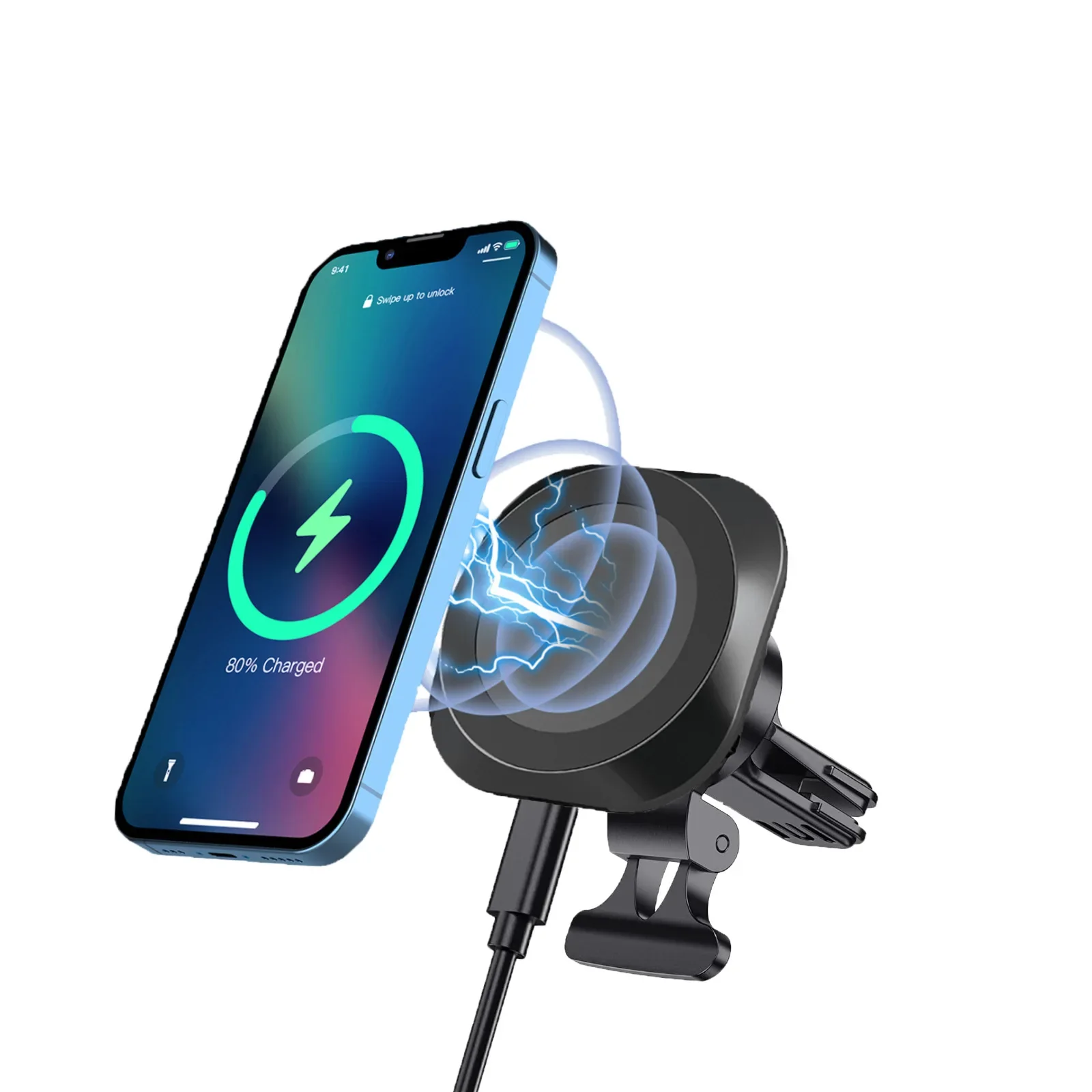 Phone Holder Stands Wireless Charging Fast Charger for Mag Safe iPhone 14 13 12 Series in Car Mobile Phone Magnetic Charge Base