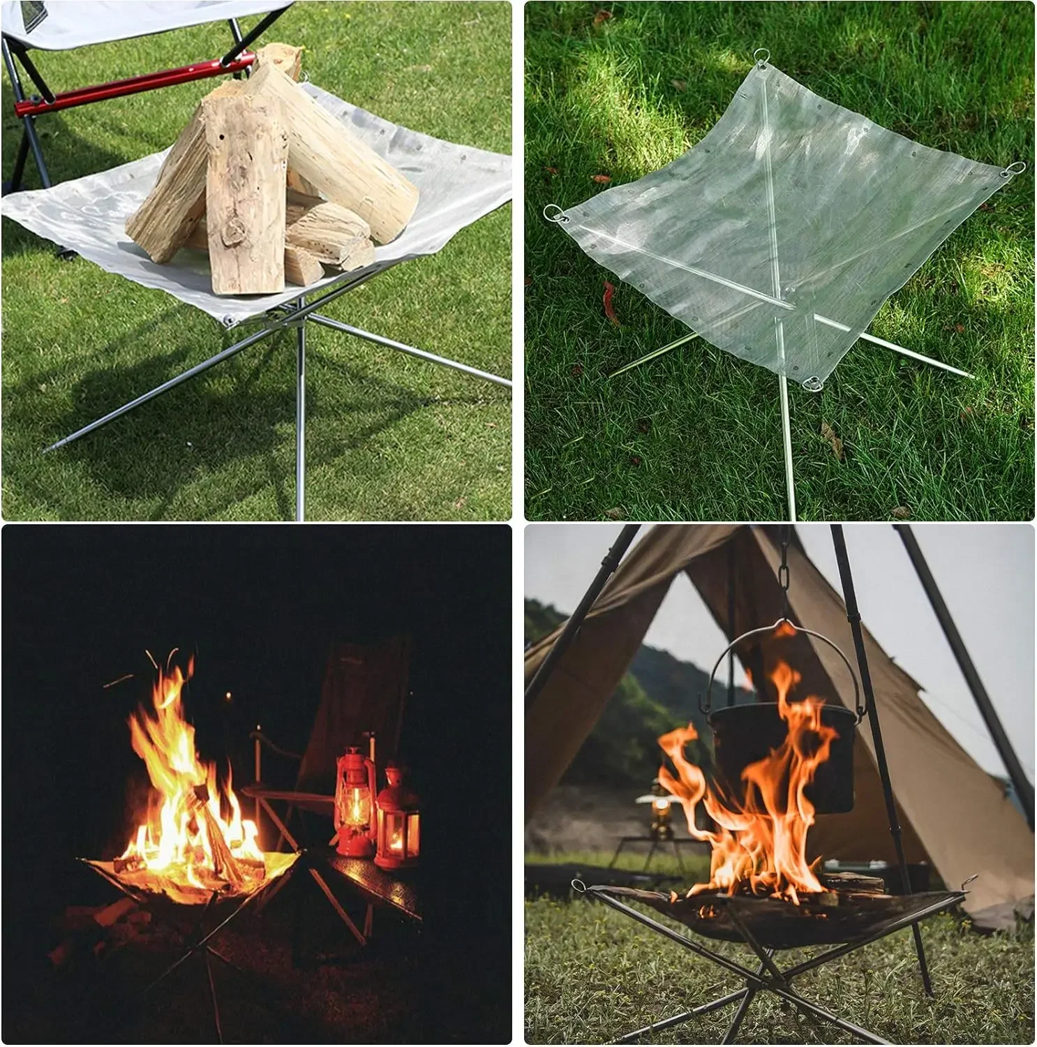 Compact Foldable Fire Pit Space Saving Design Steel Easy Transport for Camping and RVing
