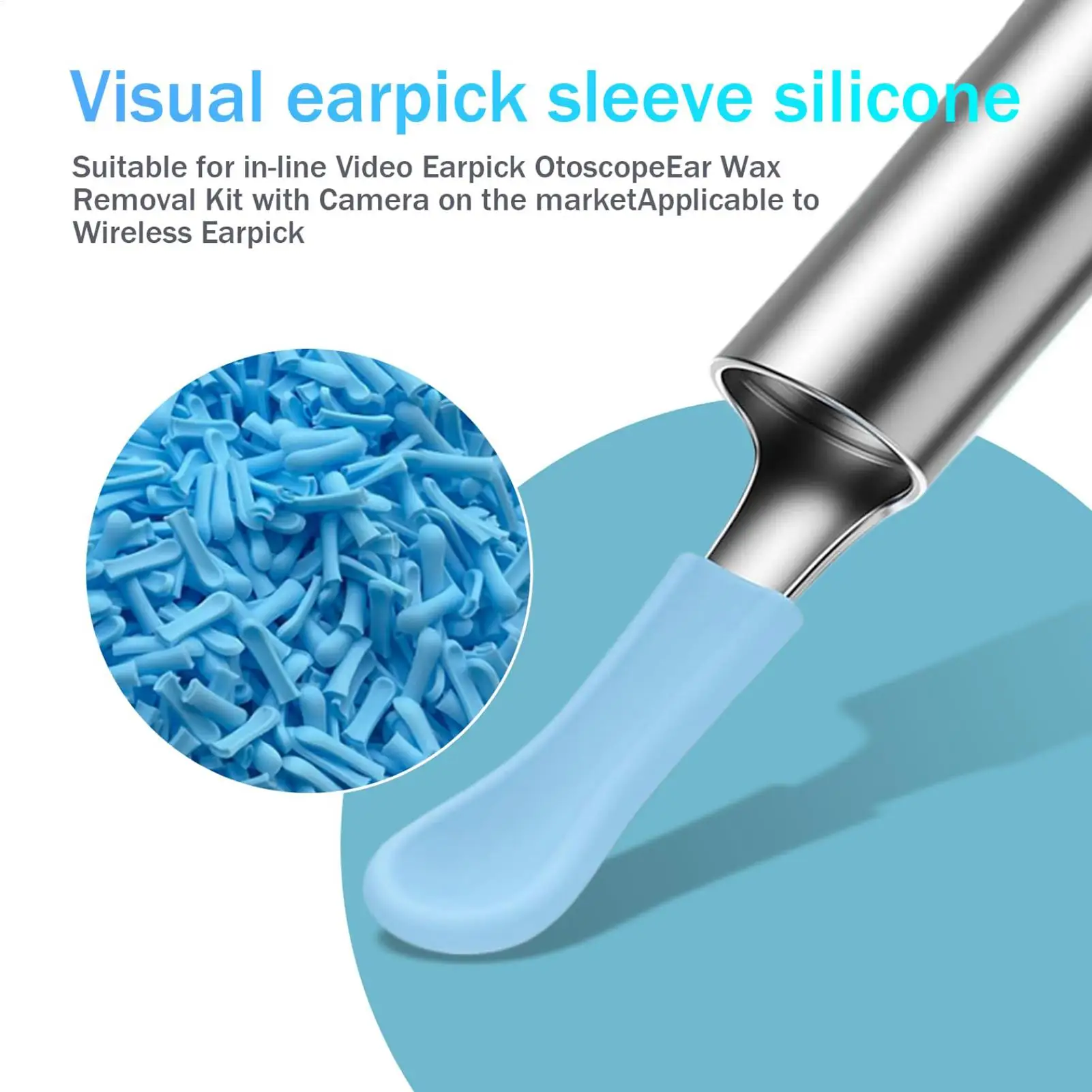 12pcs Silicone Ear Spoon Tips Ear Cleaner Wax Removal Replacement Heads Reusable Ear Camera Accessory For Most Visual Ear Scoop