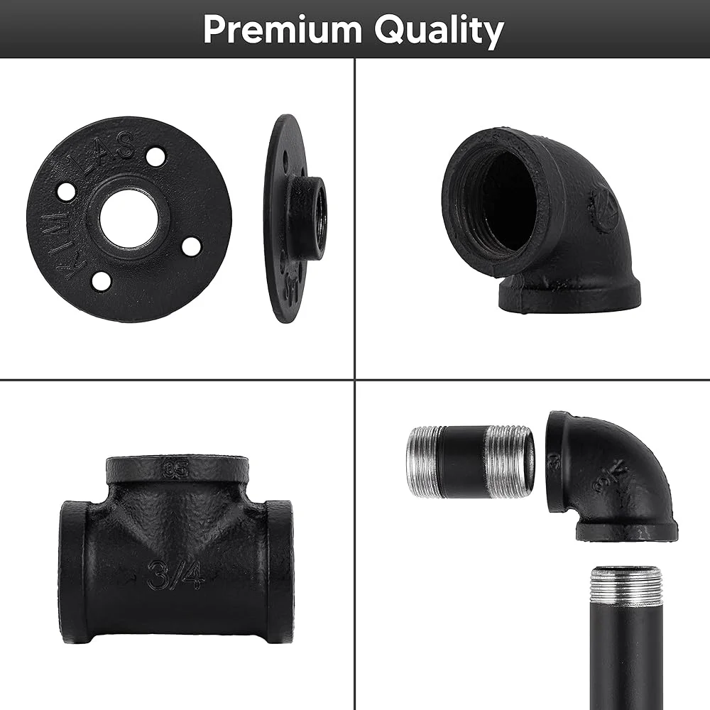 Indoor Stair Handrail Wall Mount Iron Pipe Railing Non-Slip Grab Bar Easy Installation Modern Metal Handrail Matte Finish