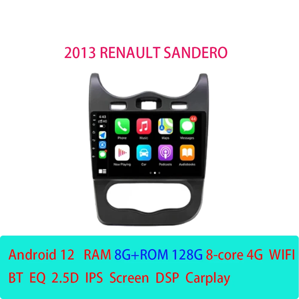 

Car Multimedia Player for Renault Sandero 2013 GPS Navigation 4G CarPlay Android12