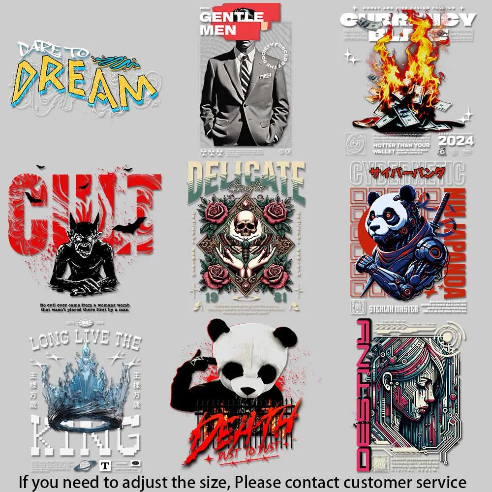 Future Vehicle Graphic Dark Fantasy Theme Streetwear Style Iron-on Transfers for Clothing Quick - drying Heat Transfer DIY Craft