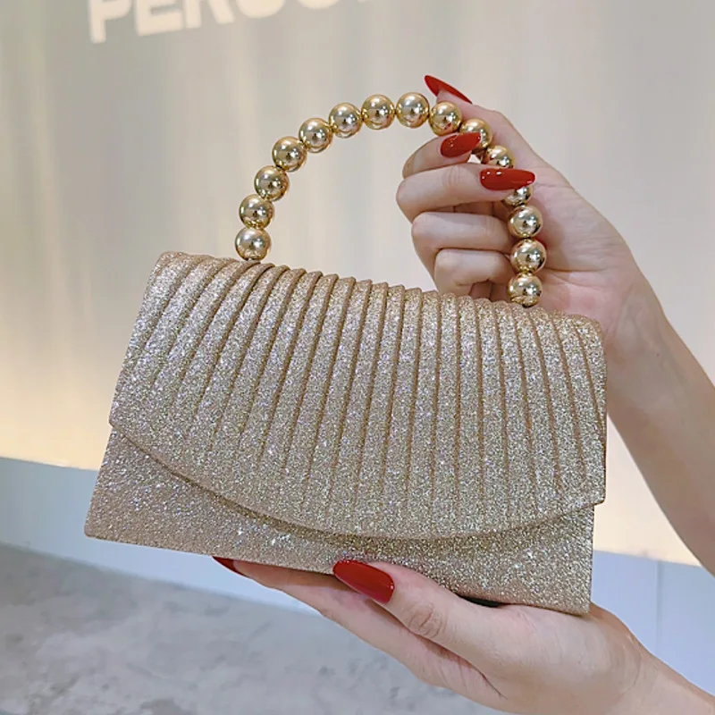 

Women's Luxury Beaded Clutch with Flap Design High-Quality Evening Bag for Wedding and Dinner Event