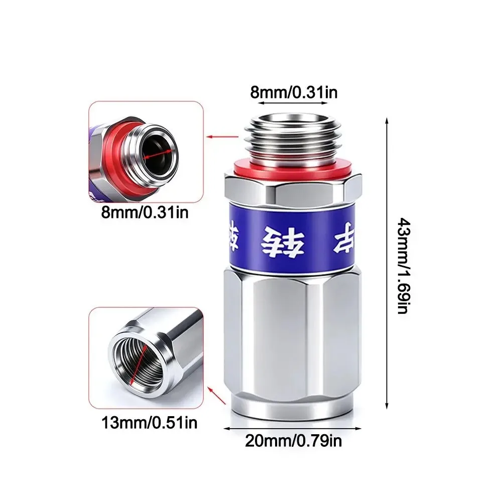 360 Degree Rotatable Anti Twist Copper Water Hose Connector for Car Motorcycle Washing Garden Spray Nozzle