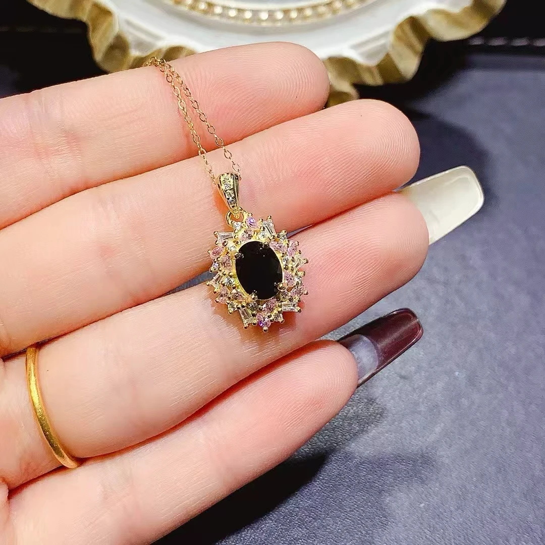 KJJEAXCMY Natural Spinel Pendant S925 silver , electroplated locking color process, high clarity Full of luster Support testing
