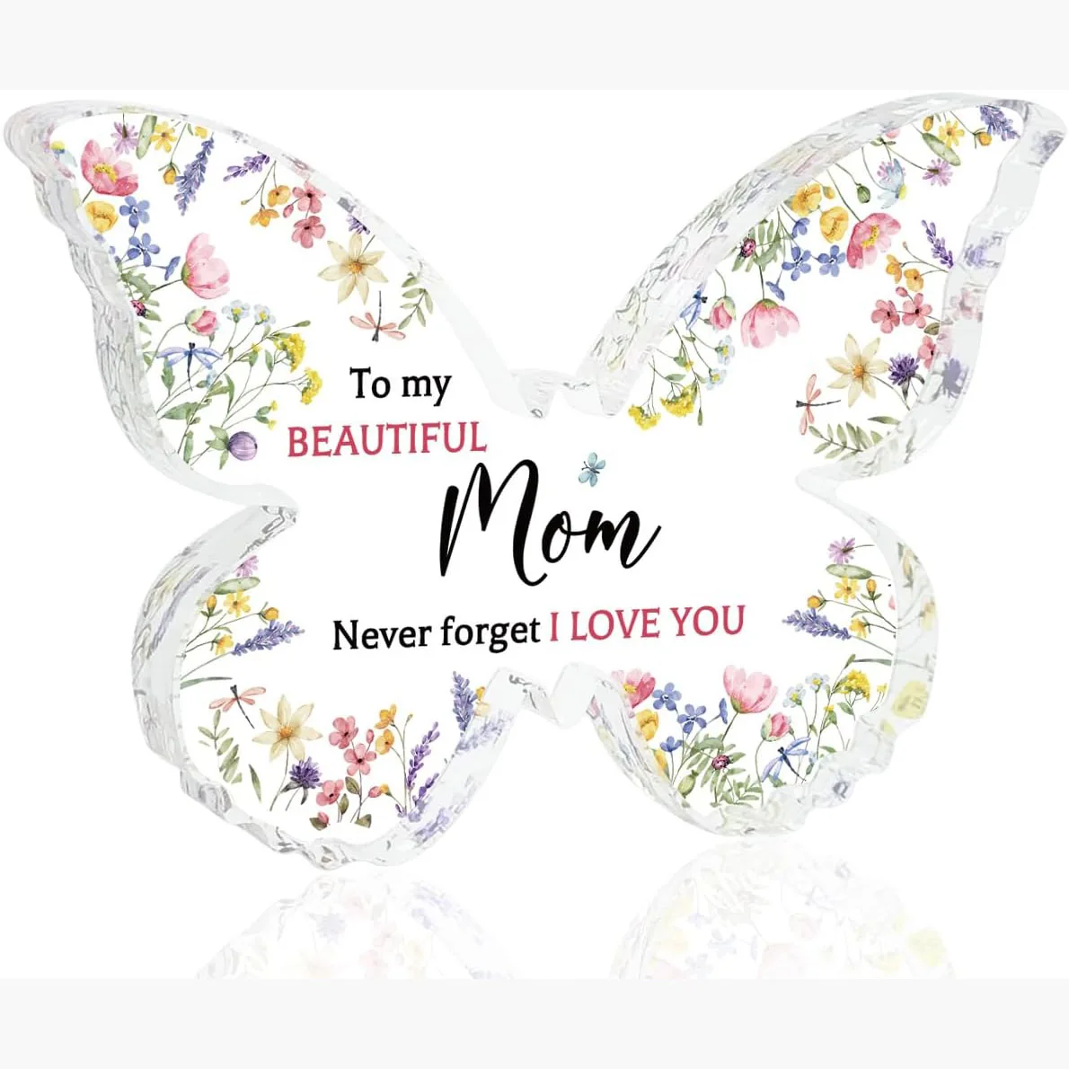 Regalos para mamá Regalos de cumpleaños delicados para mamá de hija e hijo Decoraciones de mariposas acrílicas Día de la madre Regalos de cumpleaños de Navidad