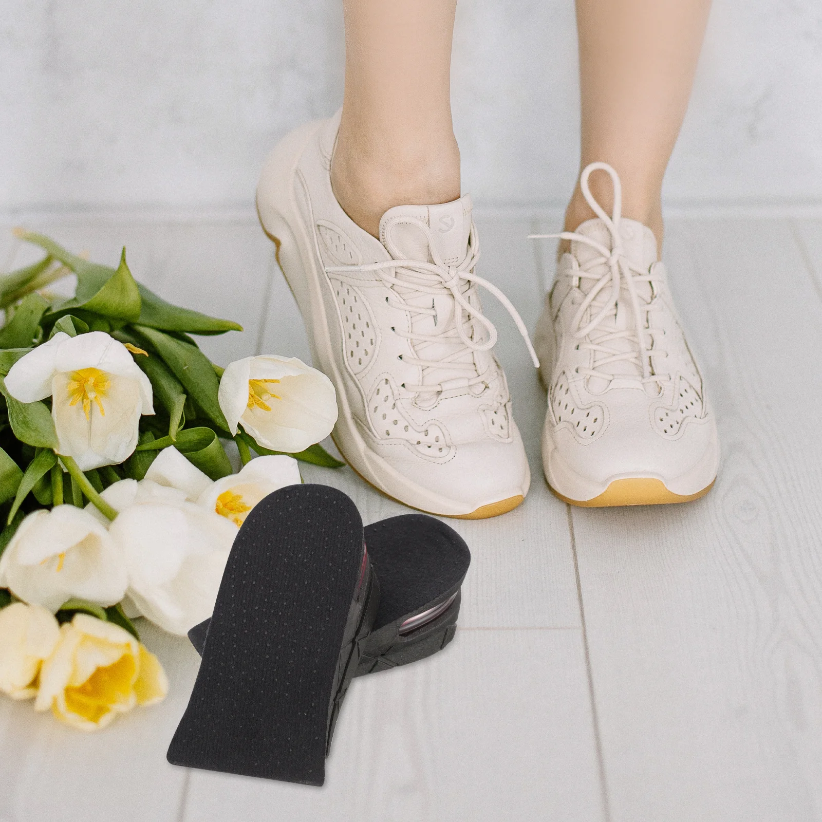 Plantillas invisibles para aumentar la altura, inserciones de elevación del talón para zapatos, cómodas almohadillas para el talón, herramienta para el cuidado de los pies, antideslizantes, 4 Uds.