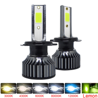 2Pcs LED H4 H7 H1 H8 H9 H11 Car Headlight 12000K 6000K 6500K Lemon Green Auto Fog Light H3 9005 HB3 9006 12V 24V Bulb