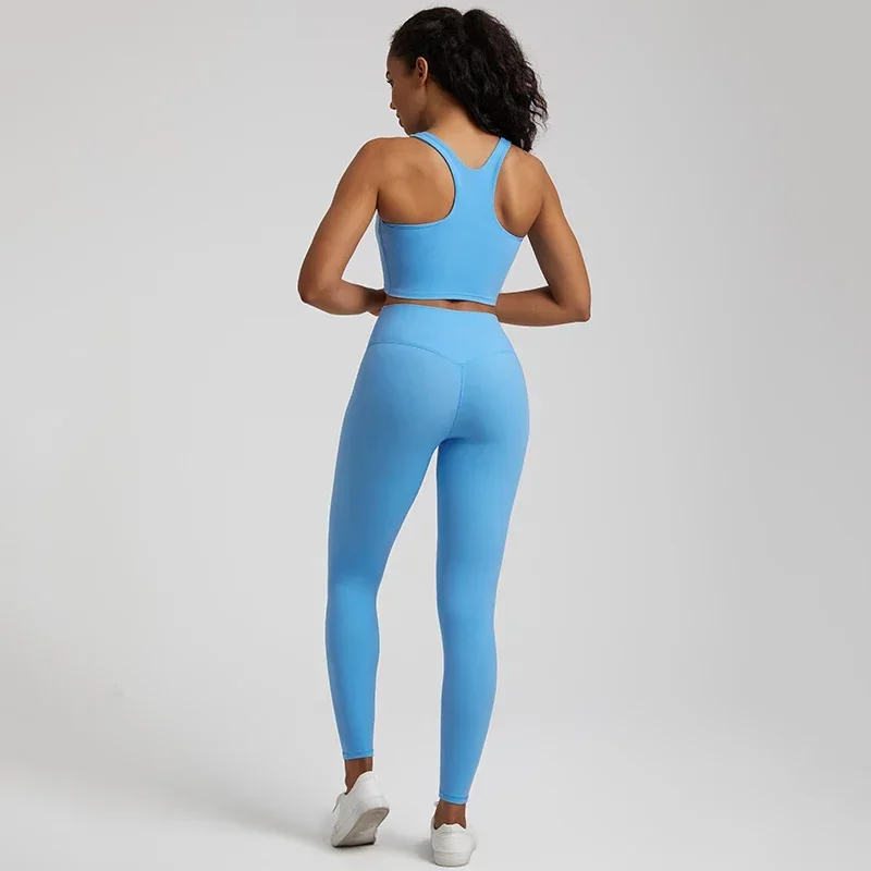 Ensemble de yoga 2 pièces pour femme, vêtements d'entraînement doux, leggings taille haute, soutien-gorge de sport court, olympiques de fitness