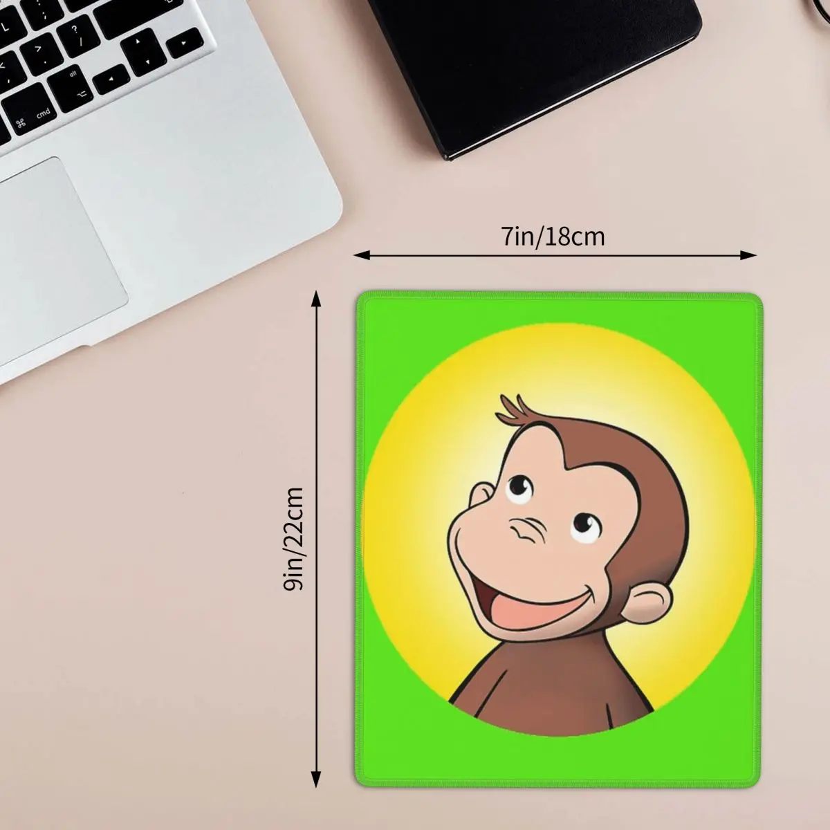 Curious George 7x9 in 22x18 cm Mouse Pad Computer Keyboard Mouse Mat Gaming PC Laptop Desk Mat Office Accessories Table Mats