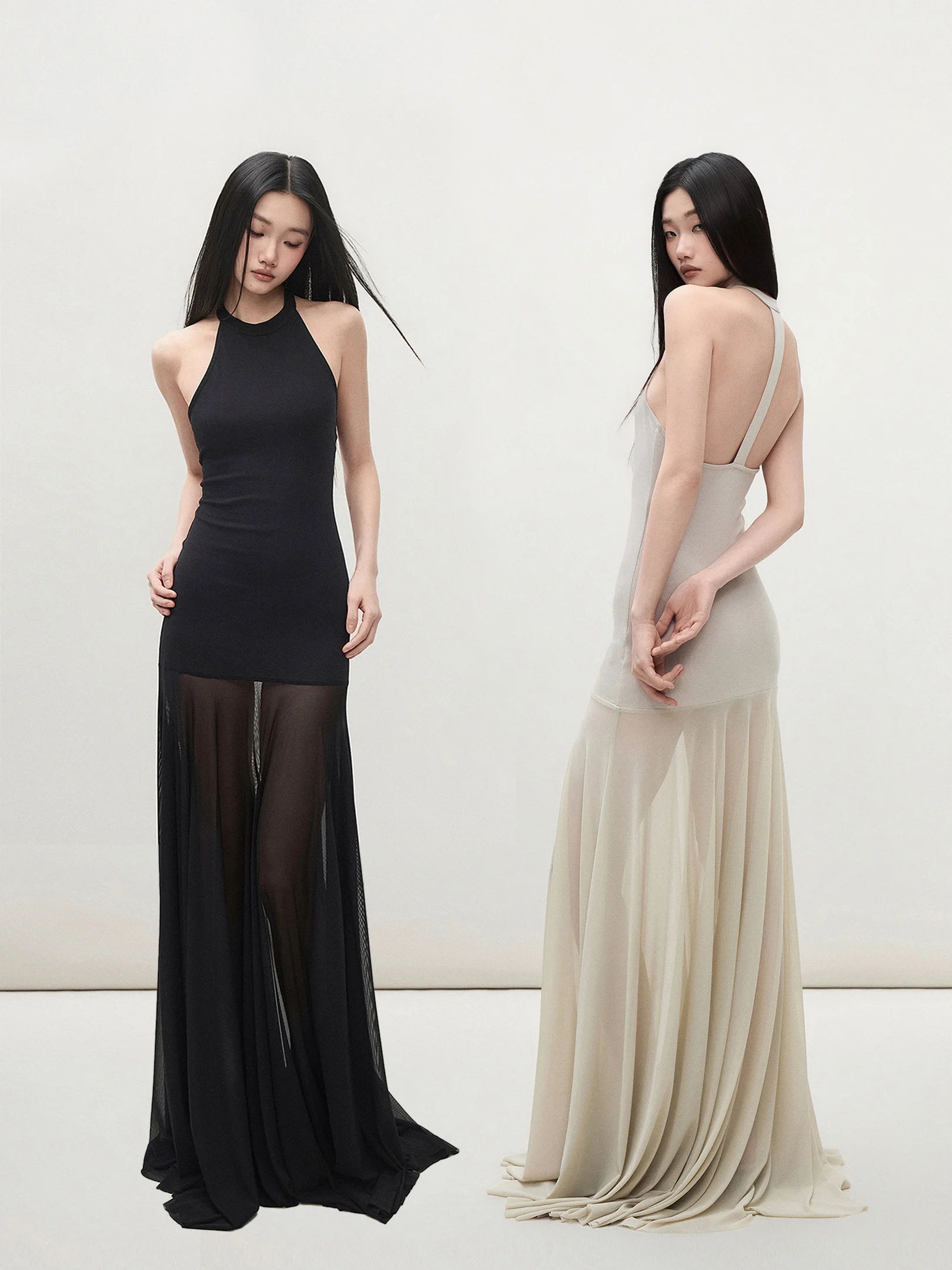 

Вечернее платье Matin Double-Color Svel Splice Knitted Dr Bal Me Skirt Big Swing Slim в пол, с эффектом стройности, элегантное