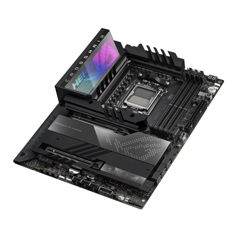 ASUS ROG CROSSHAIR X670E HERO, Socket AM5 LGA 1718 AMD Ryzen 7000 Gaming Motherboard WiFi 6E 18+2 Power Stages PCIe 5.0 DDR5 view 2