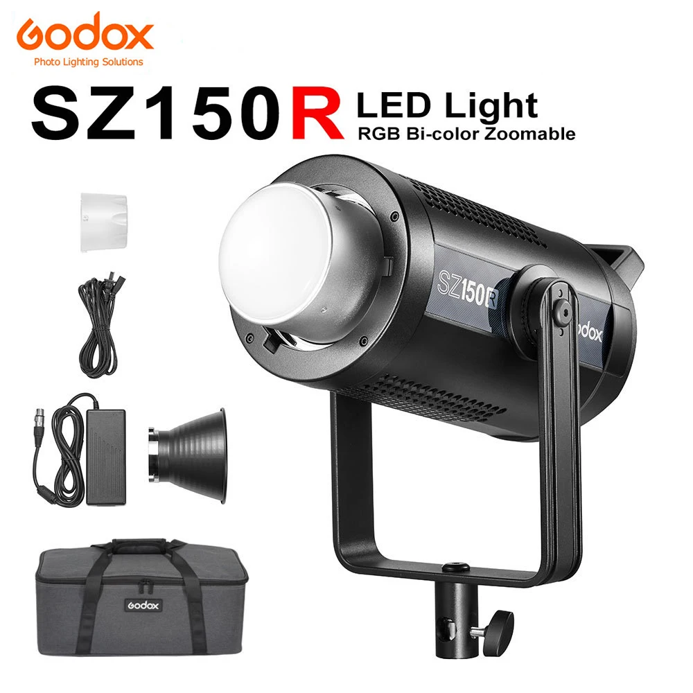 

Godox SZ150R RGB Bi-color Zoomable COB LED Video Light 150W 2800-6500K Studio Photo Continuous Lighting APP Remote Controller