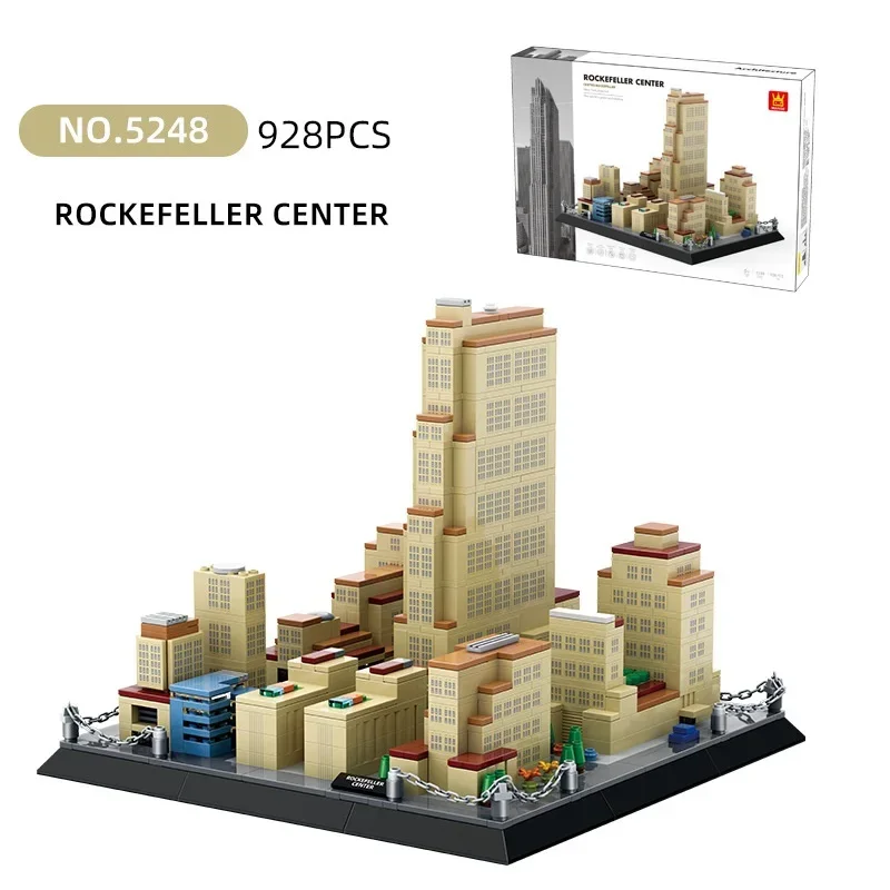 Berühmte Architektur Rockefeller Center-New York, Amerika Stadt Modell Bausteine Ziegel