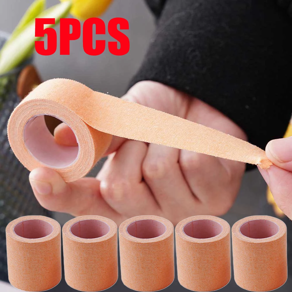 

5PCS Skin Color Medical Adhesive Plaster Cotton Hand Foot Healing Adhesive Bandage Tape Vet Medical Tape First Aid Emergency Kit
