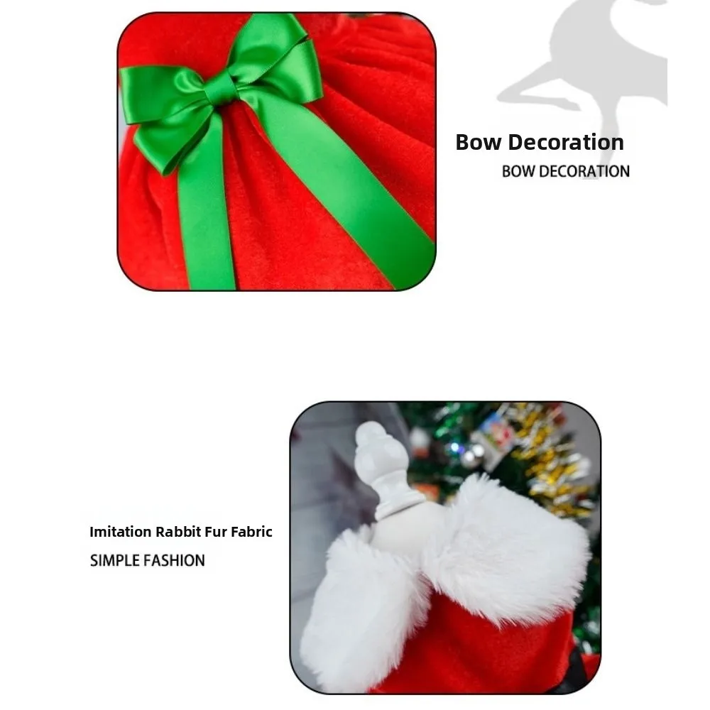 Pet Outfit Cute Santa Claus Dog Skirt Breathable Soft Dog Winter Clothes Warm Cats Christmas Dress for Puppy Kittens