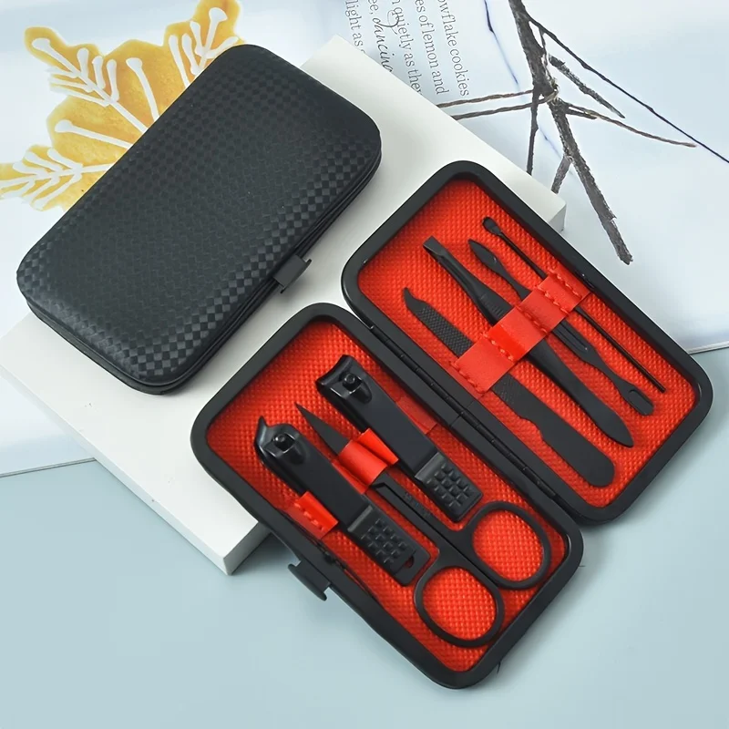 

7 pieces of nail clippers for nail care tools, manicure set, cuticle pliers and professional nail scissors for pedicure kit, wit