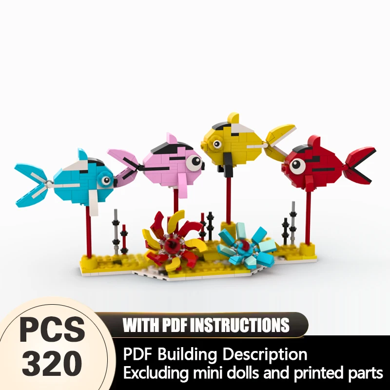 

Creators Animal Series Model MOC Building Bricks Fish Modular Technology Gifts Holiday Assemble Children Toys Suit