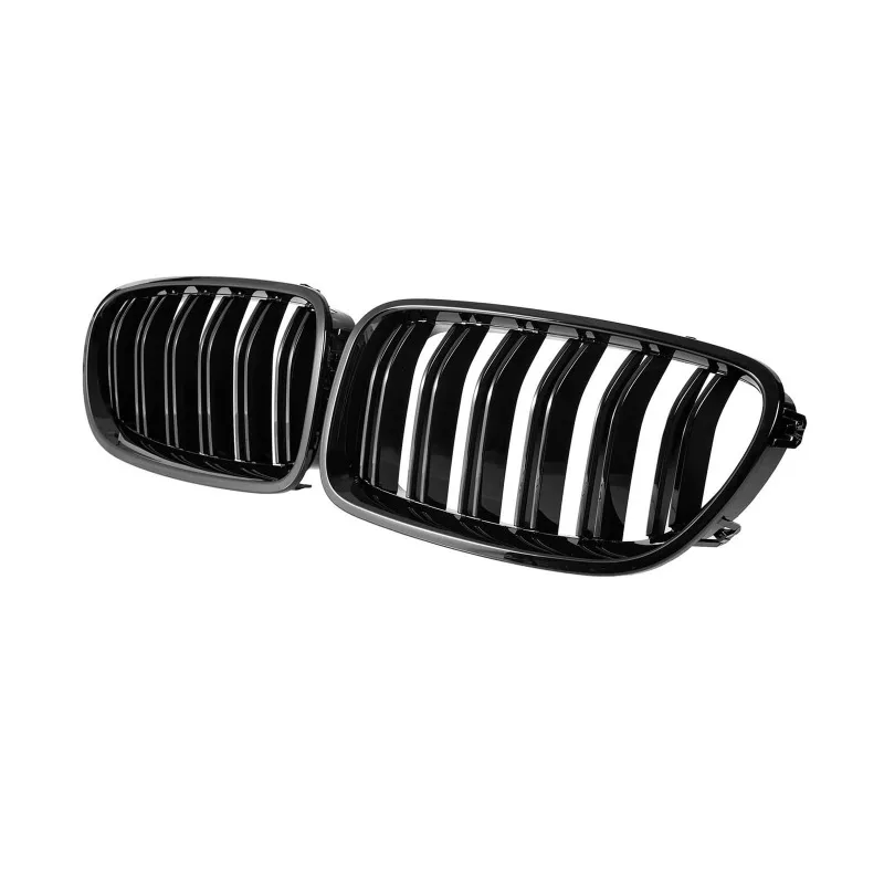 

New Glossy Black Front Kidney Double Slat Grill Grille Dual Line Racing Grills for BMW 5 Series F10 F11 2010-2016