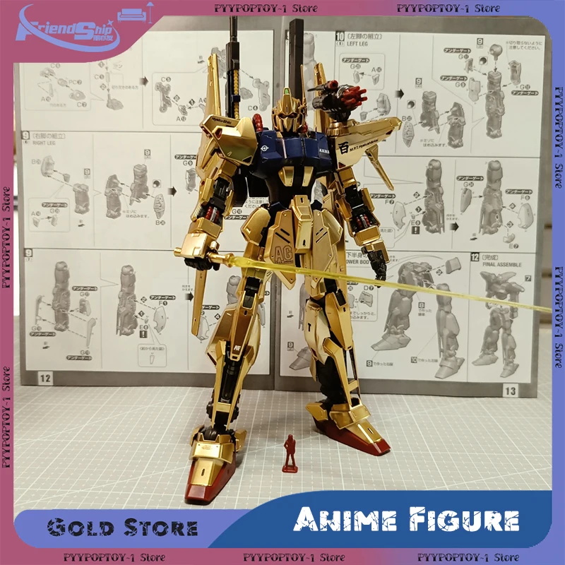 Hg 1/144 Msn-00100 Hyaku Shiki Champagne Ouro Montagem Modelos Kits Anime Figura de Ação Robô Modelo de Plástico Brinquedos Decoração Presentes