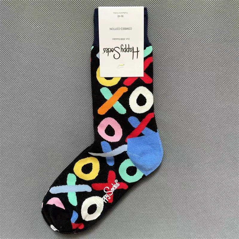 Blue Sky White Cloud Polka Dot Series Women's Socks Pure Cotton Mid Tube Socks Unisex Size 36-40