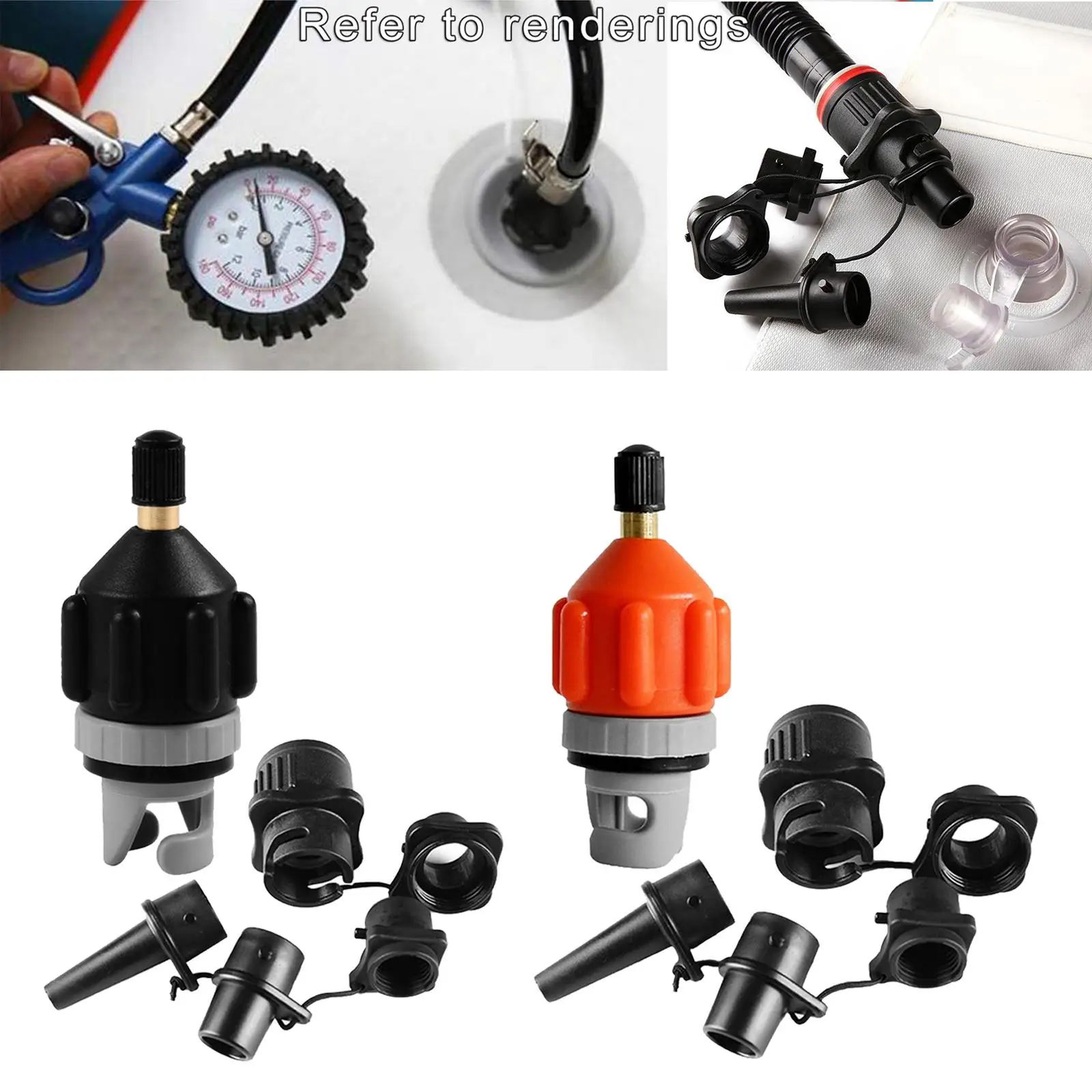 محول صمام مضخة SUPs القابل للنفخ ومحول مضخة هواء فوهة لسرير كاي