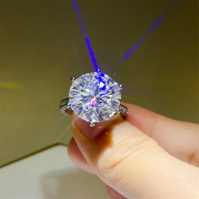 

Certificate 5/10Ct D Color Moissanite Diamond Ring 925 Sterling Silver Party Wedding Band Rings for Women Engagement Jewelry
