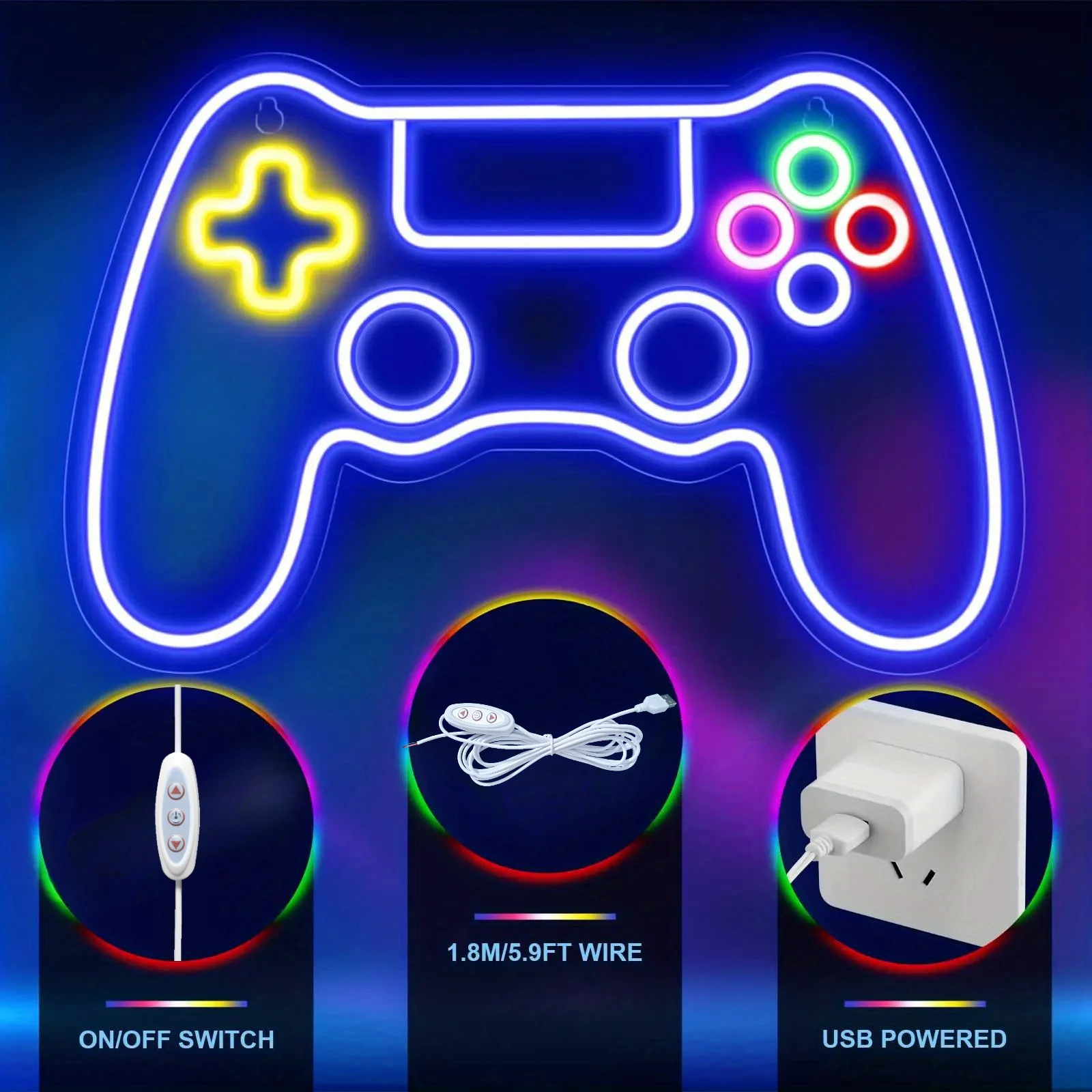 Game Controller LED Neon Sign For Party Bedroom Game Room Internet Cafe Room Art Wall Decoration Lights Best Gamer Gift