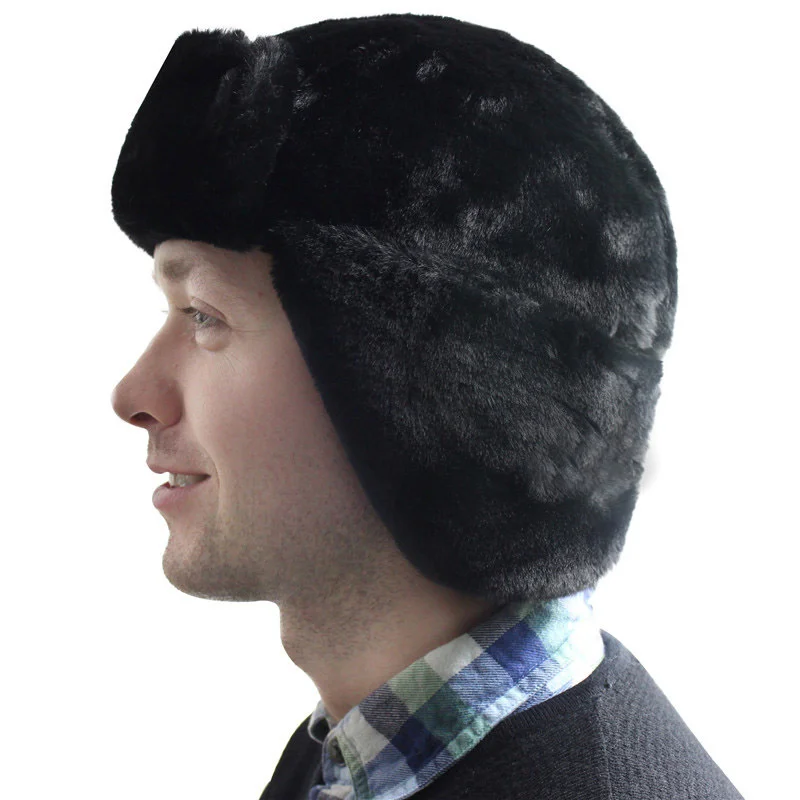 Chapéu do caçador russo Ushanka Trooper, Chapéus de inverno quente, Chapéu de caça com abas de orelha, chapéu aviador