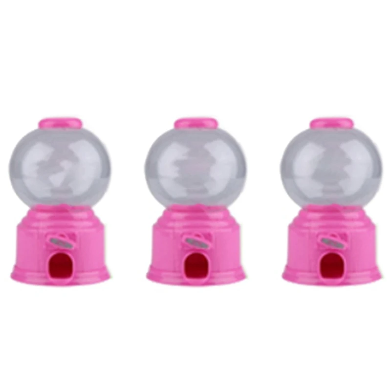 3X Cute Sweets Mini Candy Machine Bubble Gumball Dispenser Coin Bank Kids Toy Multicolor Random,About 14.5 X 8.7Cm