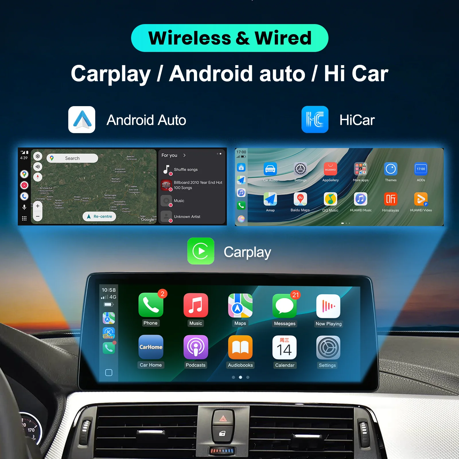 12.6 Inch Linux Car Screen Wireless CarPlay Android Auto For BMW 3 Series F30 2018-2019 EVO System Car Multimedia Navigation