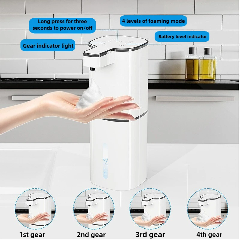 

400ML Automatic Soap Dispenser Touchless Type C USB Rechargeable Electric Soap Dispenser Waterproof Foam/Liquid Dispenser