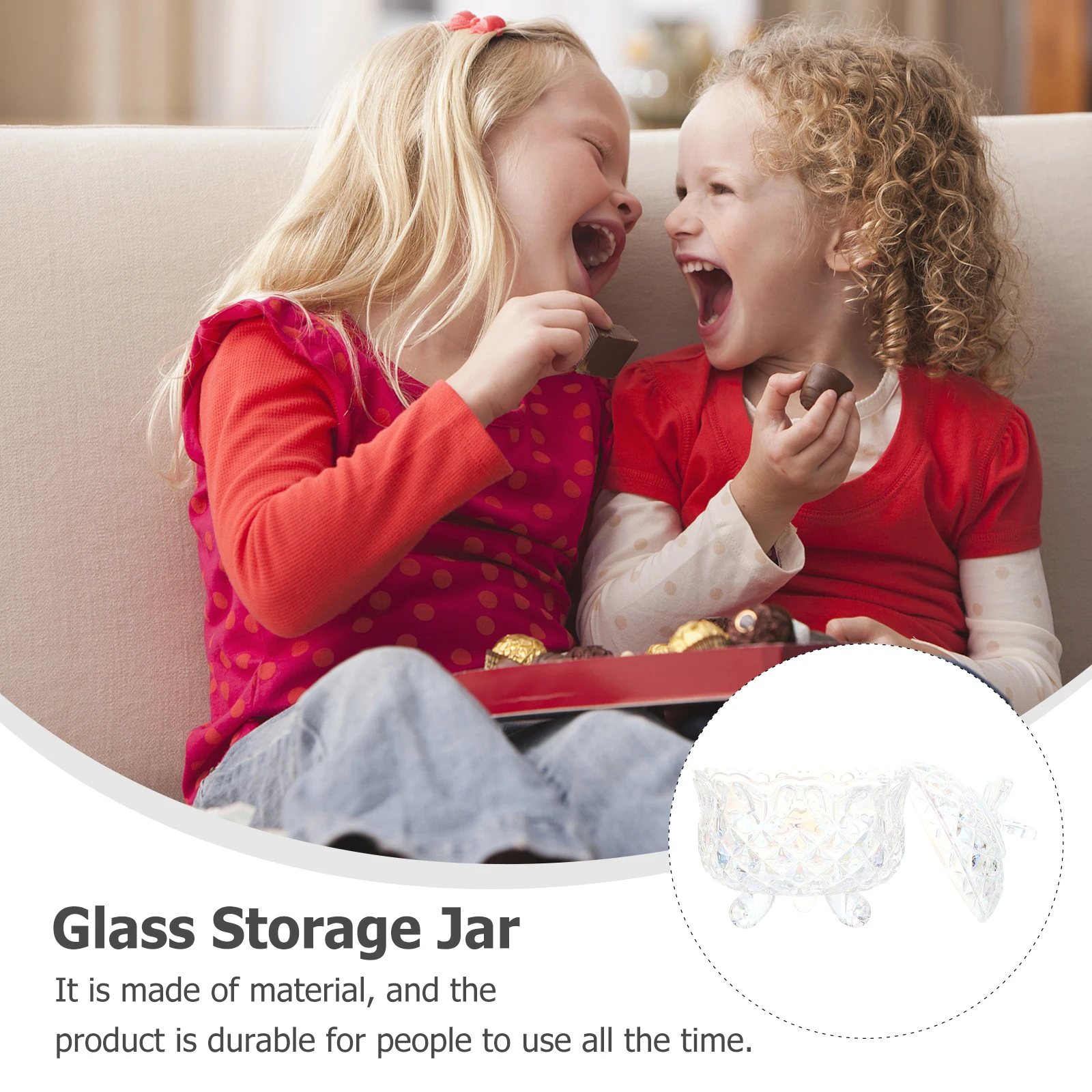 

Crystal Glass Candy Jar with Butterfly Lid Unique Decorative Storage Container for Kitchen Food Preservation Home Gift