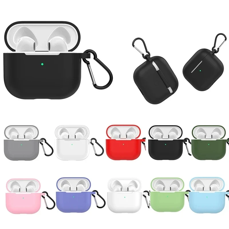 Silicone Earphone Case with Hook For Apple AirPods 3rd generation Protective Cover For Air Pods 3 Accessories Charging Box Bags