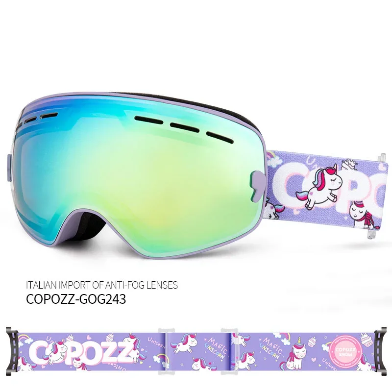 

New Outdoor Ski Goggles for Children Large Spherical Anti Fog Skiing Eyewears Boys Girls Double Layer Mountaineering Glasses