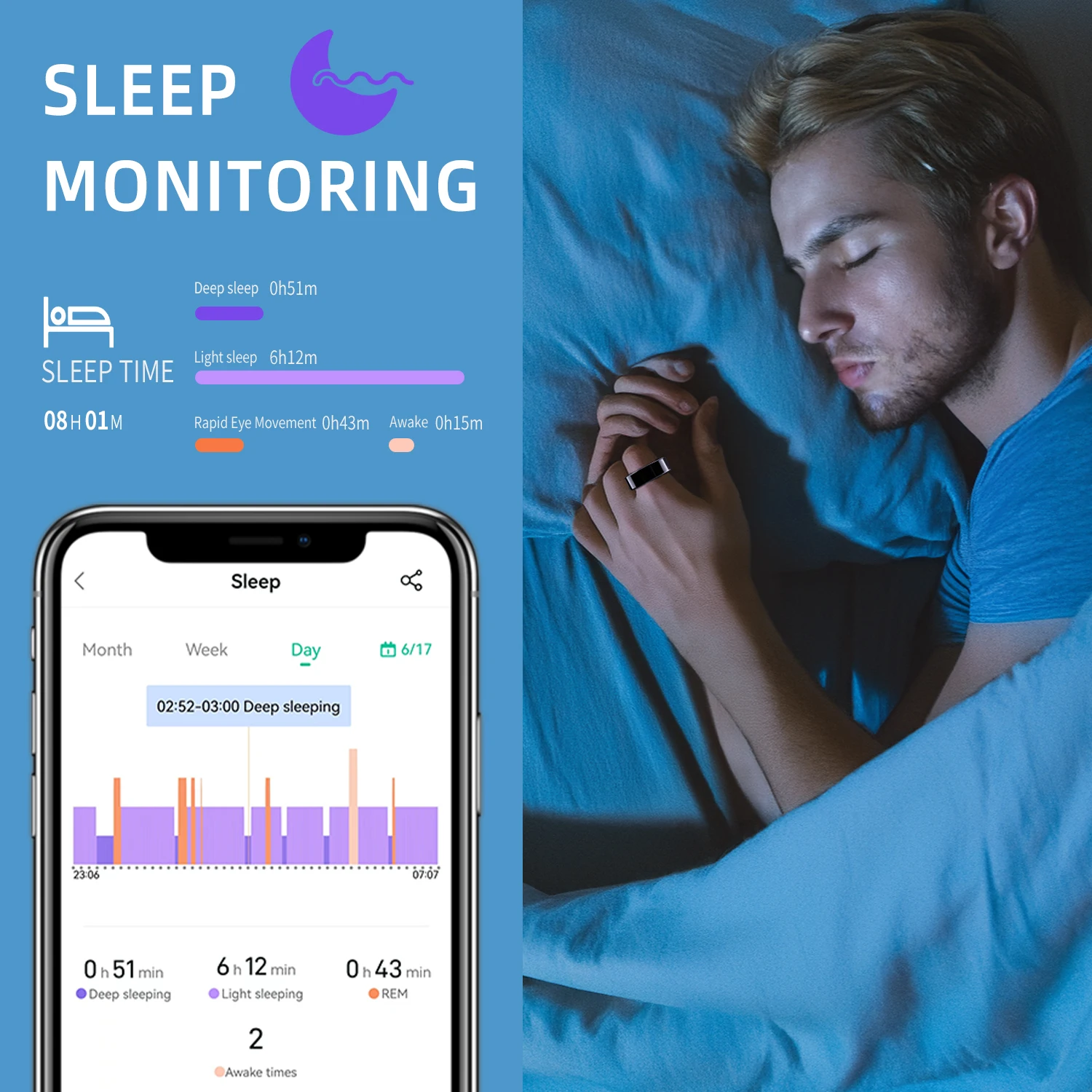 YERSIDA-anillo inteligente R11M para la salud, Monitor de ritmo cardíaco y oxígeno en sangre, resistente al agua IP68, Modo deportivo, Material de