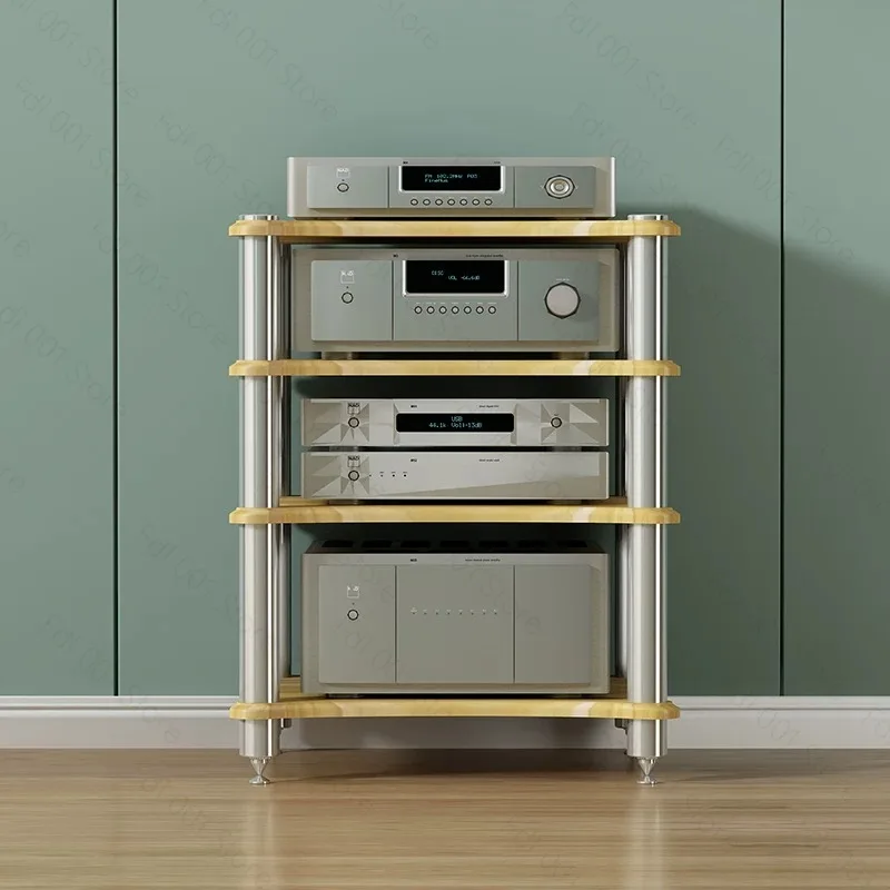 Solid wood metal frame multifunctional layered cabine tamplifier rack TV cabinet, storage CD speaker rack