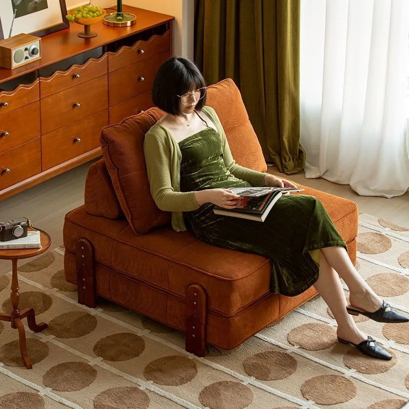 HYS lazy sofa double reclining can sleep small apartment single lunch break sofa bed human kennel three people