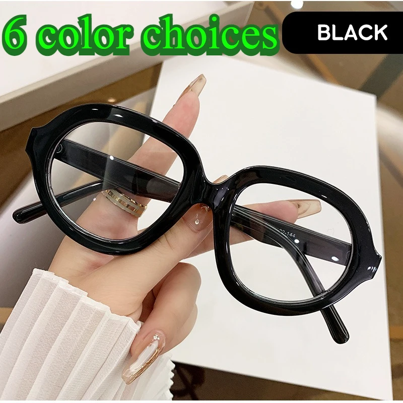 Ovale Anti-Blaulicht-Brille mit großem Rahmen, Metallscharnier, Augen, Beine, stärkere dekorative Brille, personalisierter/High-End-Stil