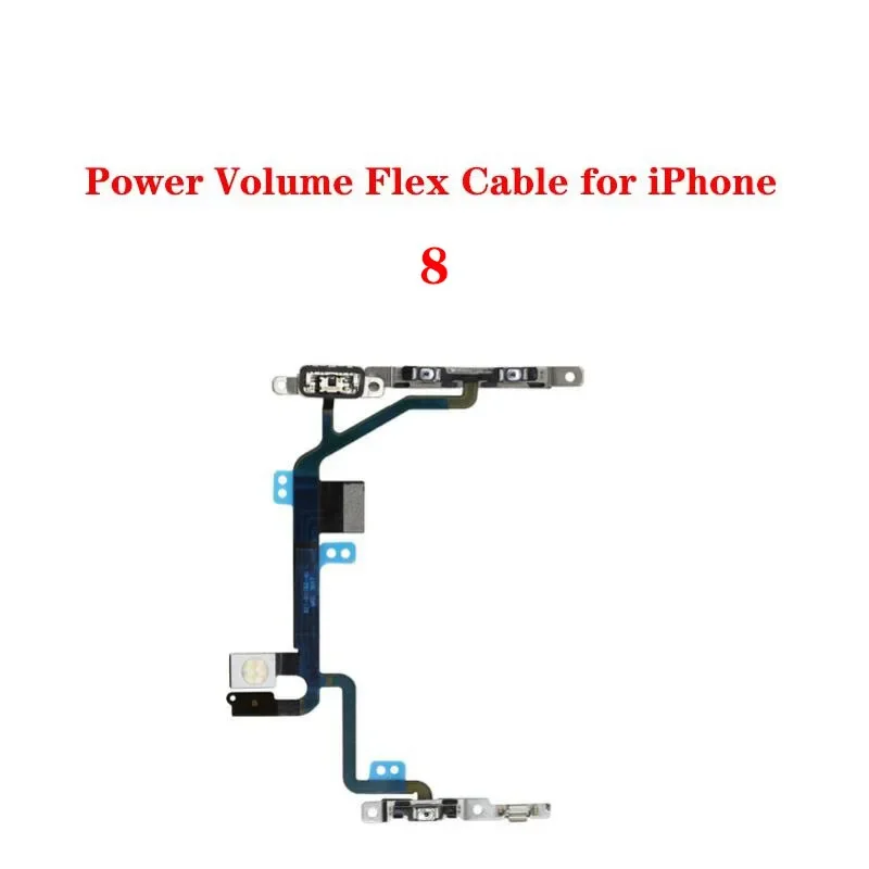 

50PCs power on off flex cable for iPhone 7 8 Plus Switch Control volume button with metal replacement parts