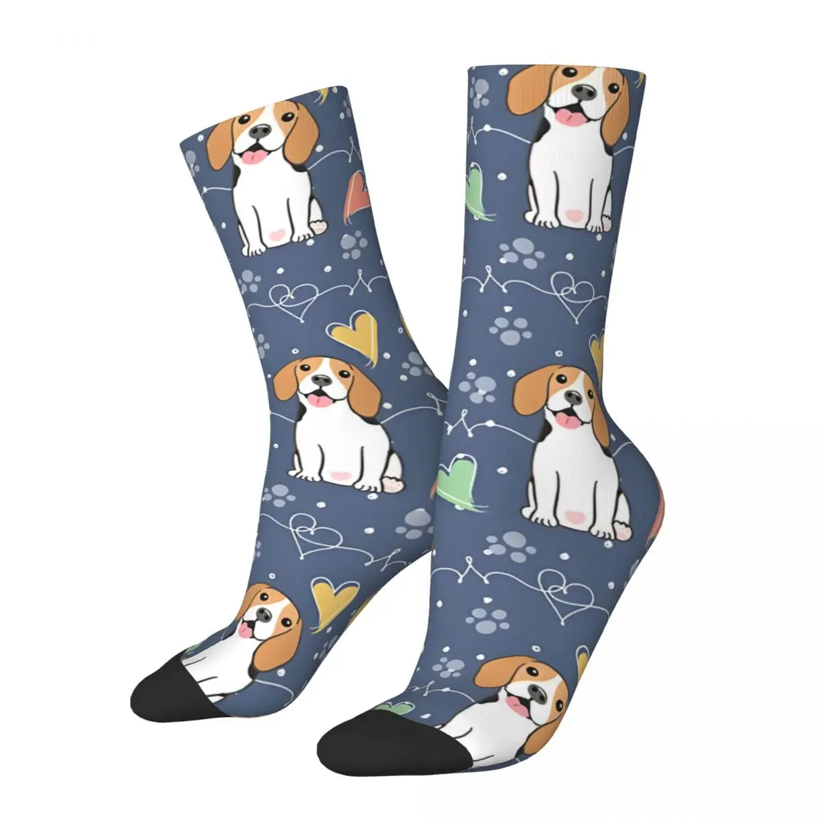 Szalona kompresja Love Beagle - Tricolor 2 skarpety męskie Harajuku Quality Pattern Crew Sock Casual