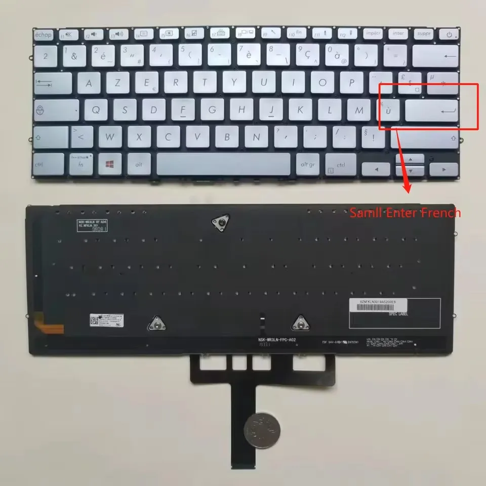 

Keyboard for Asus ZenBook UX392 UX392F UX392FN Series Blue with backlit French FR layout