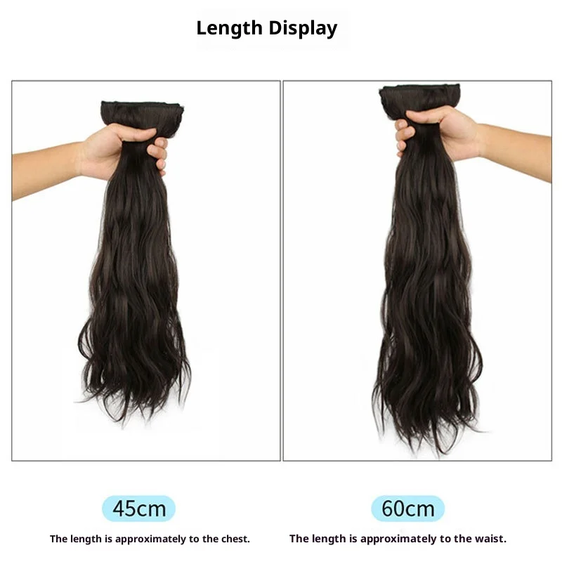 شعر مستعار للنساء طويل مجعد ثلاث قطع وصلات شعر سيدة أنثى حجم الشعر قطعة واحدة الاصطناعية تموج محاكاة الشعر