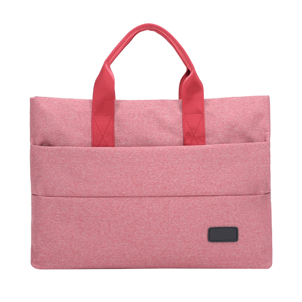 

16Inch Oxford Cloth Laptop For Women Business Briefcase Waterproof Document Bag Portable File Folder Cloth Bag Warm Color Slight
