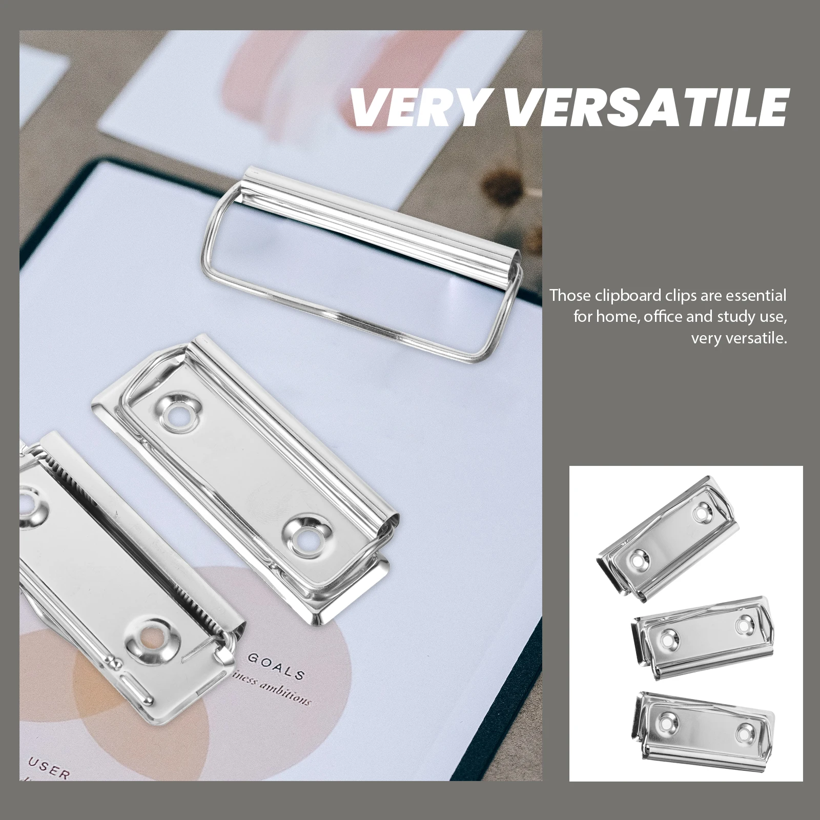 

Mountable Clipboard Clips Metal Plate Multifunction Hardware Replacement Office