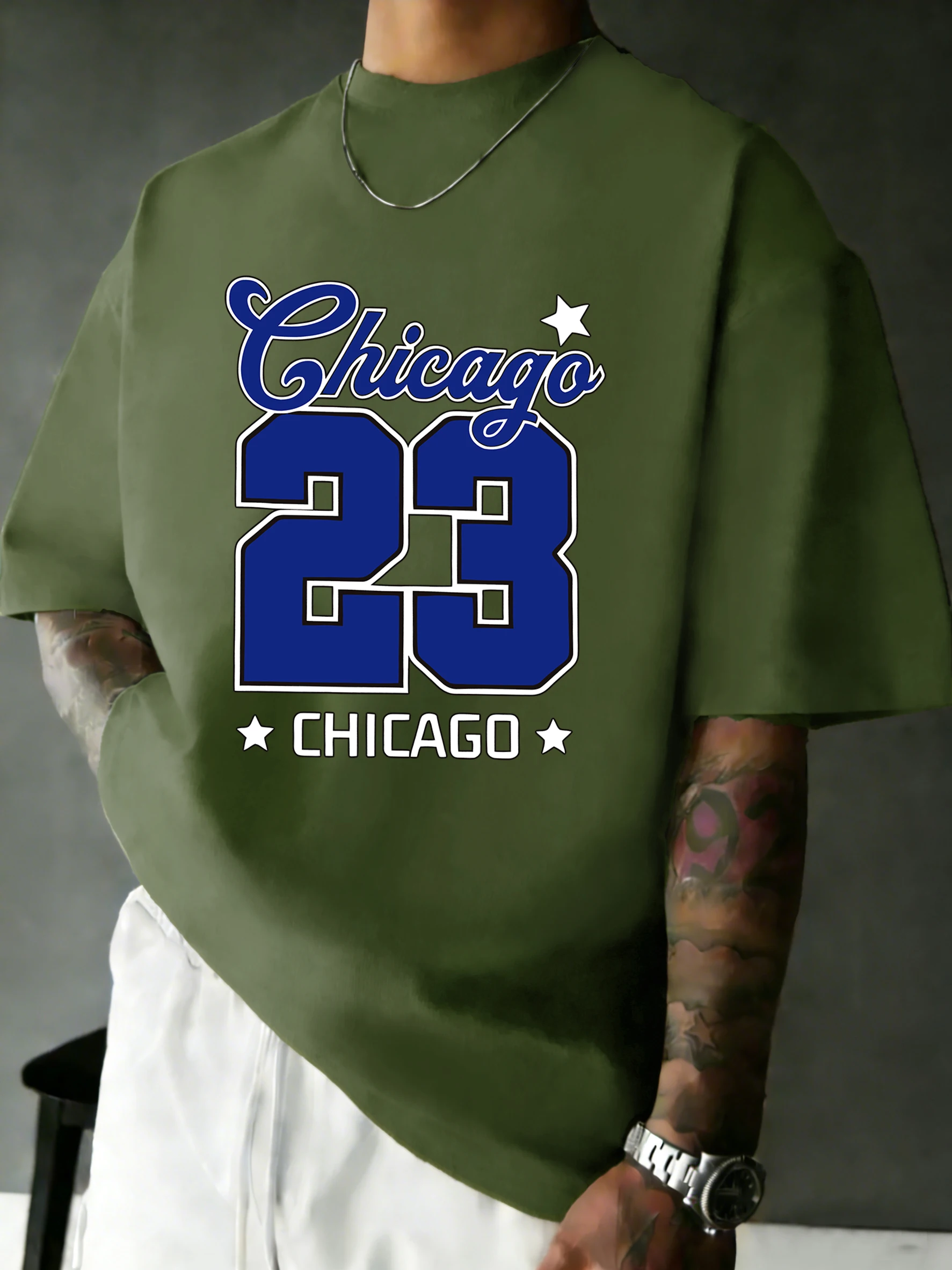 Street Fashion Chicago - Chicago Nummer 23 Creatieve Print Mannelijke