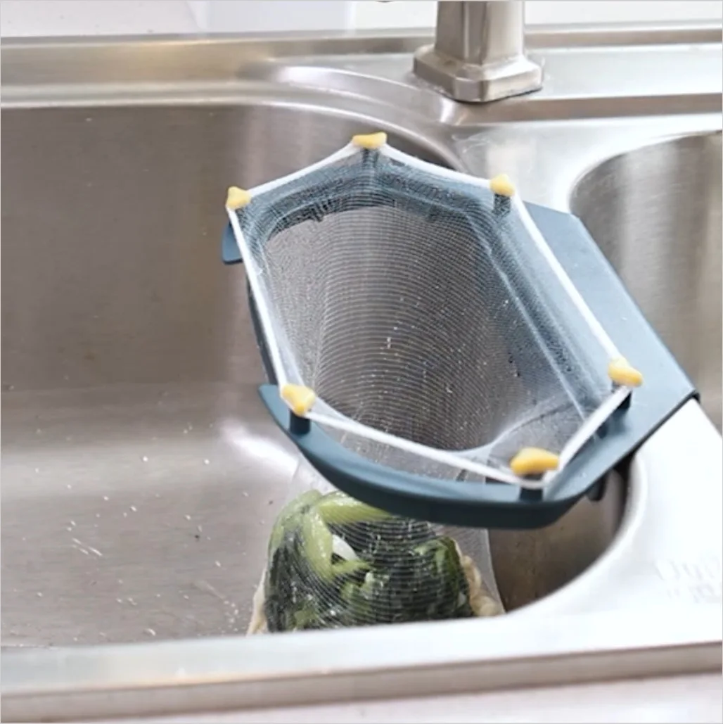 Drain rack, kitchen sink, triangle garbage filter net, disposable anti-leakage net for dishwashing drain basket